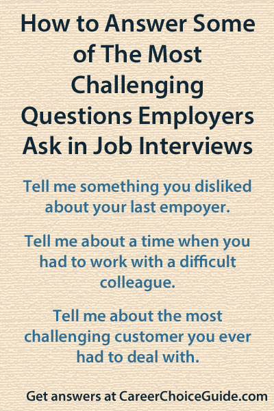 Answering Difficult Interview Questions