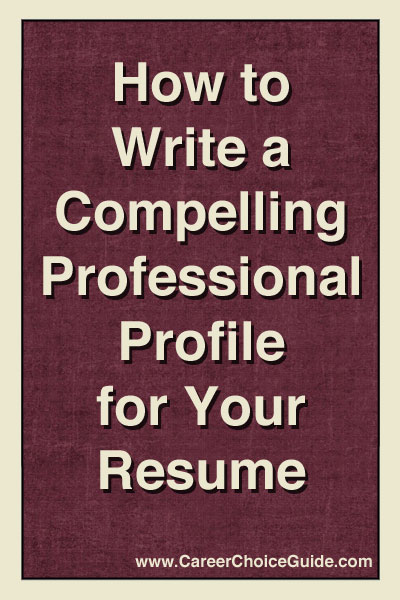 writing a resume profile