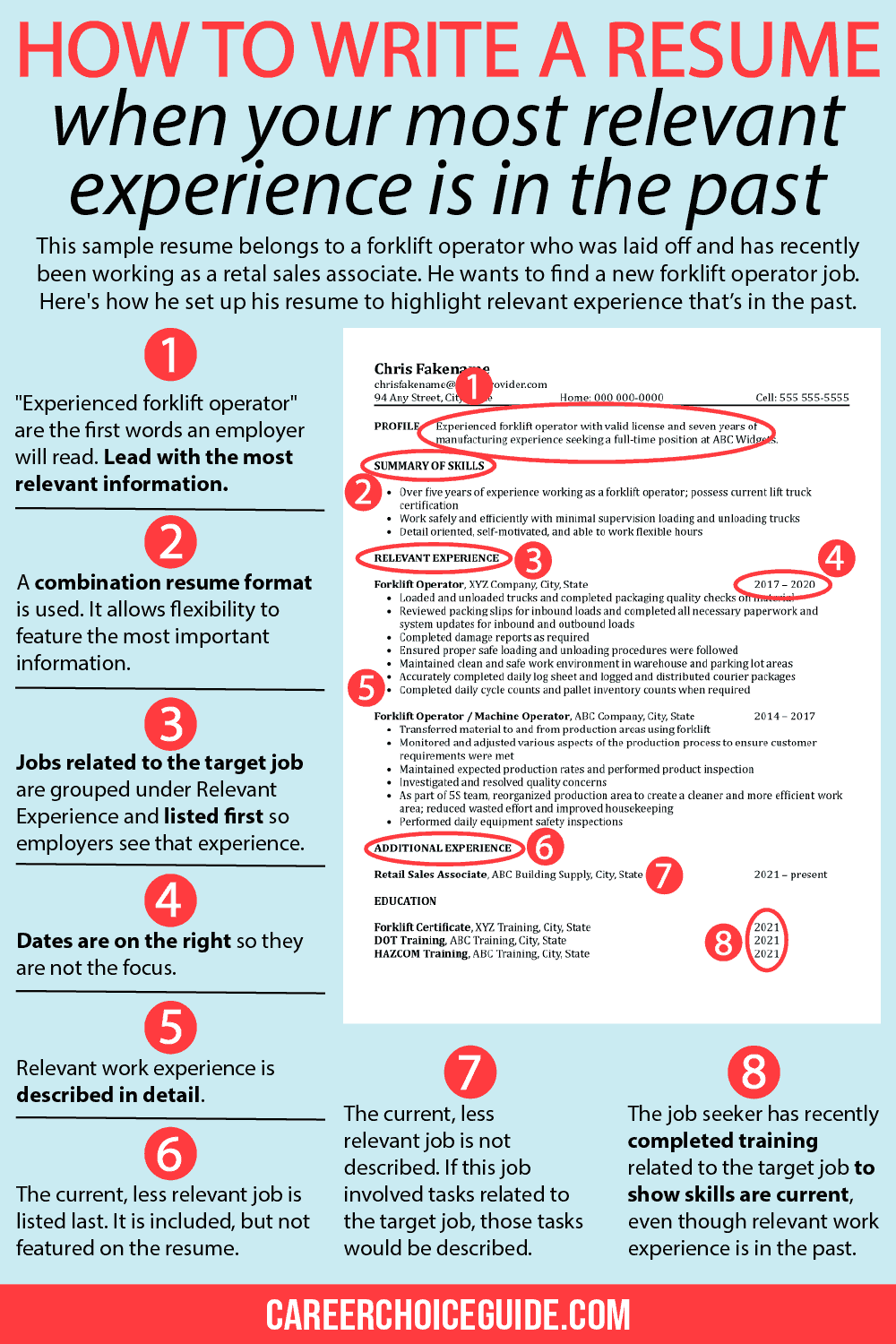 Forklift operator resume choices explained. Forklift operator resume choices explained.