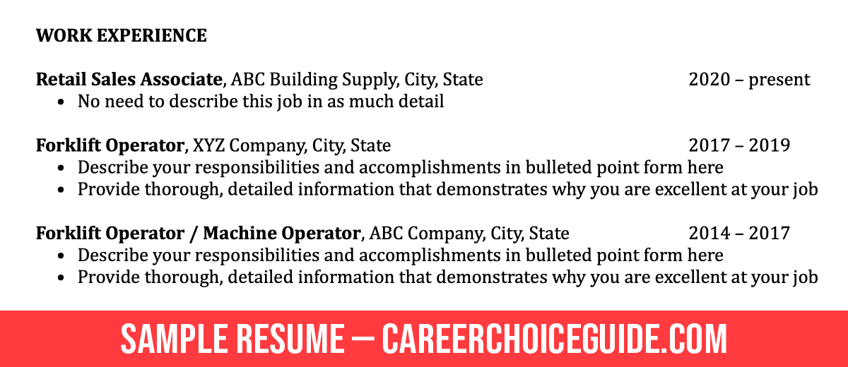 Work history in one section. Less relevant job is not described. Work history in one section. Less relevant job is not described.