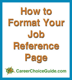 How to format your job reference page